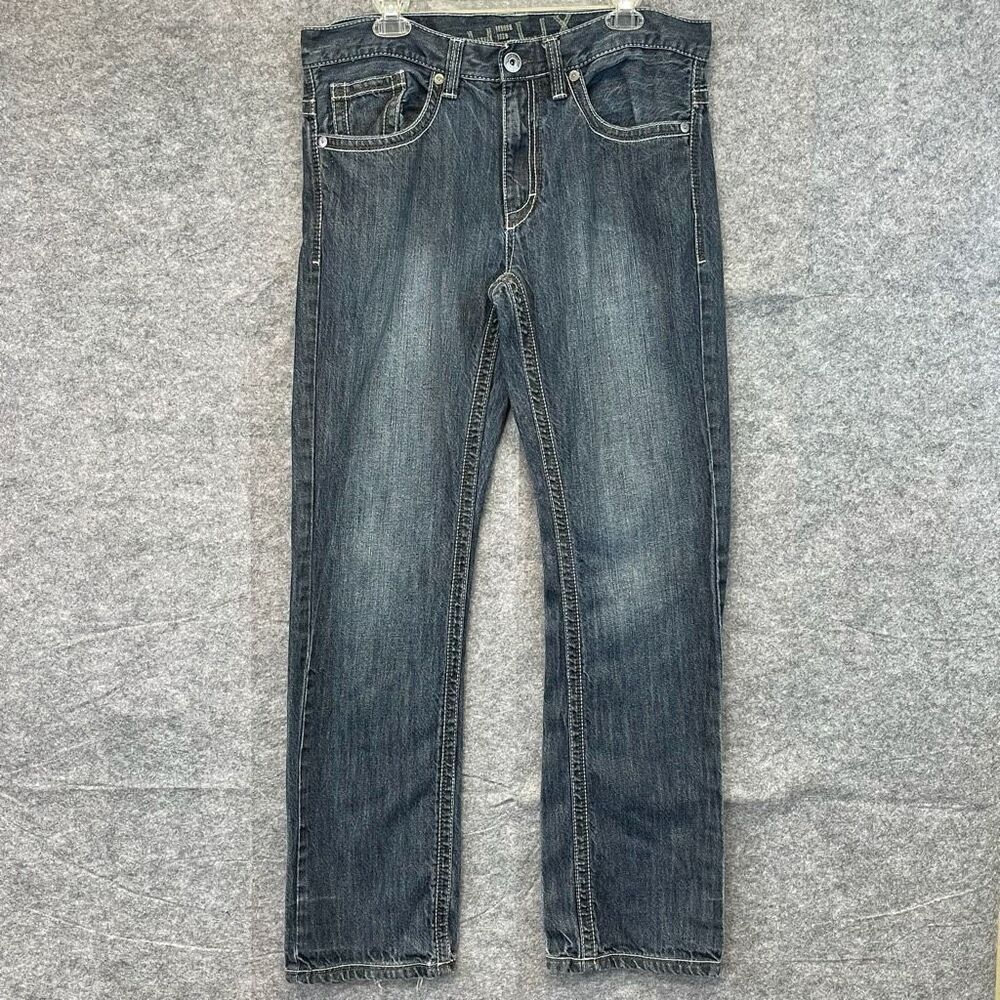 HELIX Jeans Men's Size 34‎ Blue Denim Slim Straight Mid-Rise Stretch Medium Wash